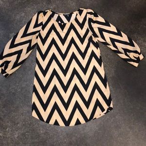 Black and Tan Babydoll Dress